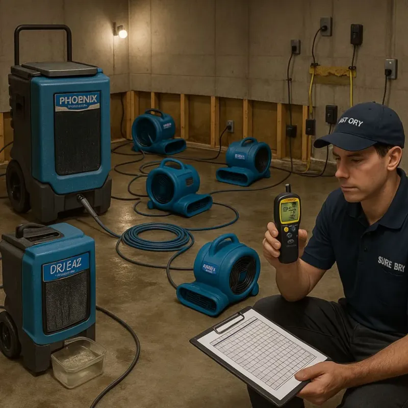 Structural Drying and Dehumidification process in Adams Center, NY